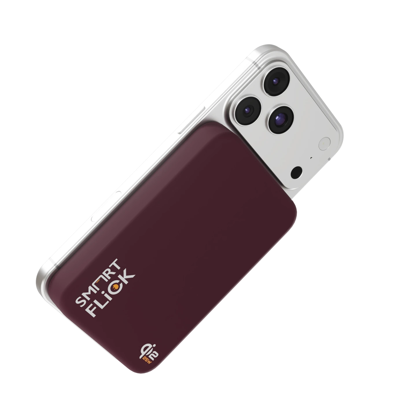Dark Cherry MagFlick Ultra magnetically attached to a compatible phone