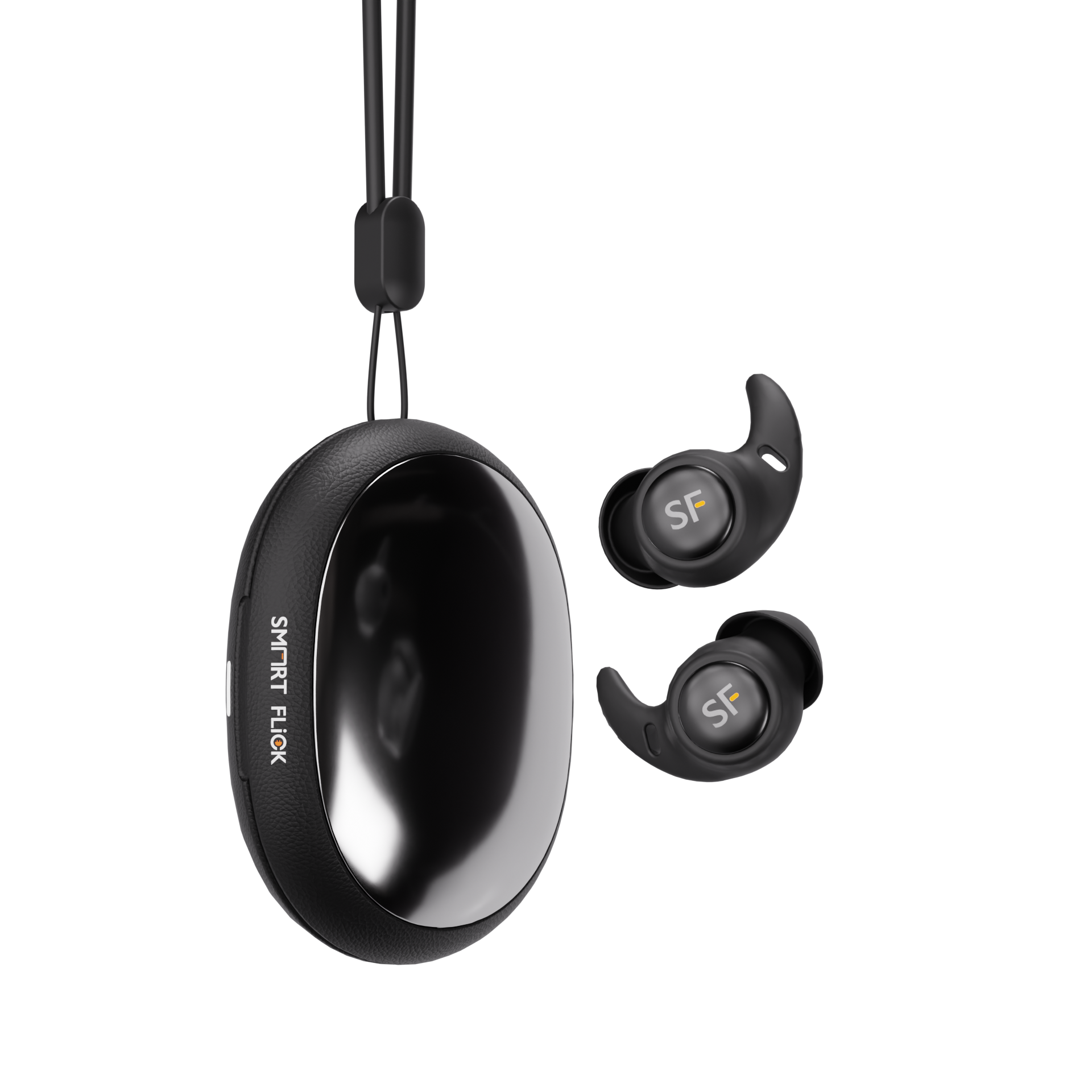 SmartFlick Onyx X1 – Black SmartFlick Onyx X1 Black TWS earbuds with charging case
